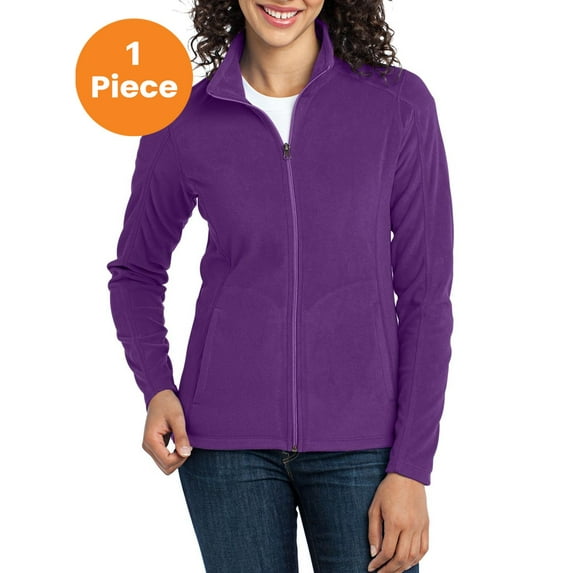 Port Authority L223 Ladies Microfleece Jacket, Amethyst Purple, S, Womens Fleece Jackets