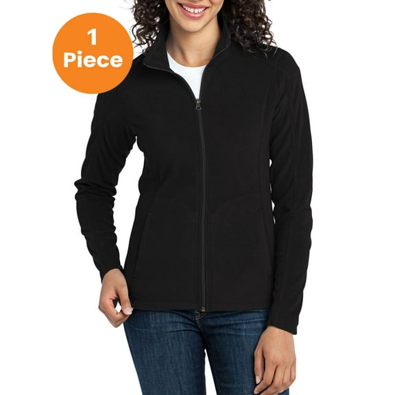 Port Authority L223 Ladies Microfleece Jacket, Black, M, Womens Fleece Jackets
