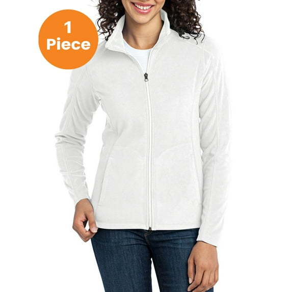 Port Authority L223 Ladies Microfleece Jacket, White, 4XL, Womens Fleece Jackets
