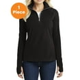 thumbnail image 1 of Port Authority L224 Ladies Microfleece 1/2-Zip Pullover, Black, XXL, Womens Fleece Jackets, 1 of 1