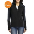 thumbnail image 1 of Port Authority L230 Ladies Colorblock Microfleece Jacket, Black/ Battleship Grey, 3XL, Womens Fleece Jackets, 1 of 1