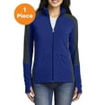 thumbnail image 1 of Port Authority L230 Ladies Colorblock Microfleece Jacket, Patriot Blue/ Battleship Grey, 4XL, Womens Activewear, 1 of 1