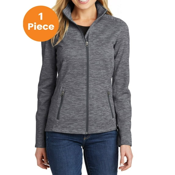 Port Authority L231 Ladies Digi Stripe Fleece Jacket, Black, XL, Womens Fleece Jackets