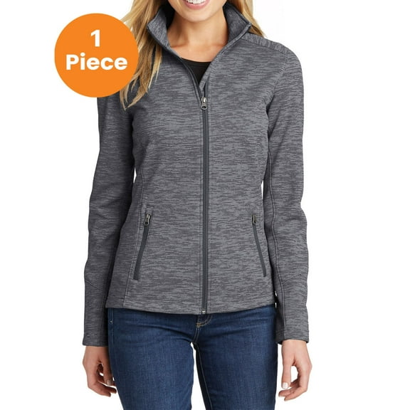 Port Authority L231 Ladies Digi Stripe Fleece Jacket, Black, XL, Womens Fleece Jackets