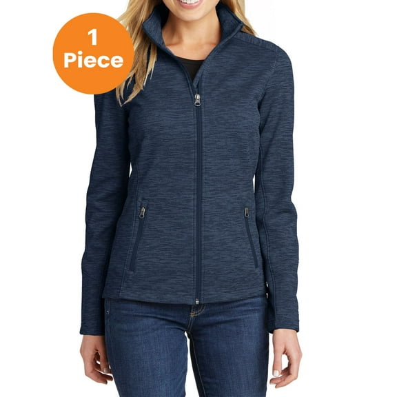 Port Authority L231 Ladies Digi Stripe Fleece Jacket, Navy, XS, Womens Fleece Jackets