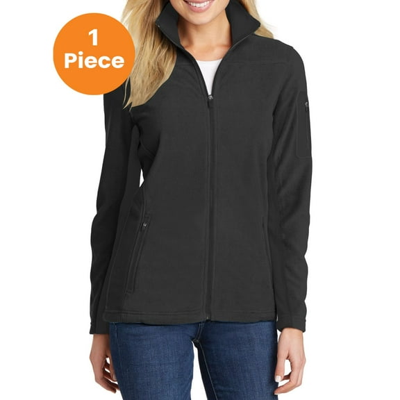 Port Authority L233 Ladies Summit Fleece Full-Zip Jacket, Black/ Black, M, Womens Fleece Jackets