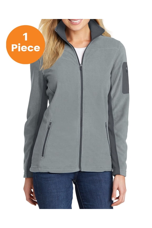 L233 Ladies Summit Fleece Full-Zip Jacket, Frost Grey/ Magnet, M, Womens Fleece Jackets