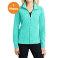 thumbnail image 1 of Port Authority L235 Ladies Heather Microfleece Full-Zip Jacket, Aqua Green Heather, 3XL, Womens Fleece Jackets, 1 of 1