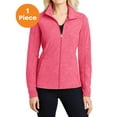 thumbnail image 1 of Port Authority L235 Ladies Heather Microfleece Full-Zip Jacket, Pink Raspberry Heather, XL, Womens Sweaters, 1 of 1