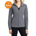 thumbnail image 1 of Port Authority L235 Ladies Heather Microfleece Full-Zip Jacket, True Navy Heather, S, Womens Fleece Jackets, 1 of 1