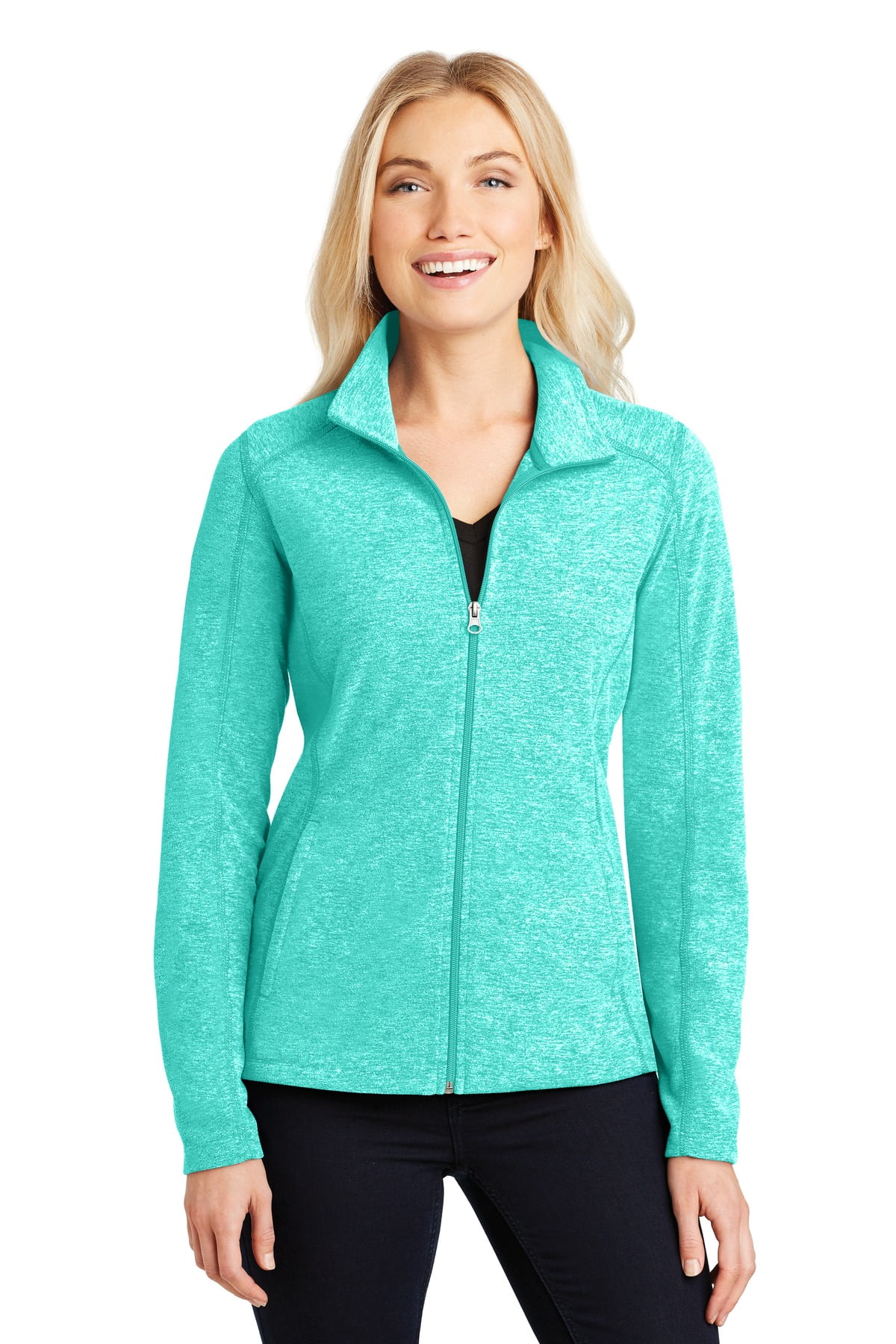 Port Authority Women s Heather Microfleece Full Zip Jacket. L235 Walmart