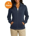 thumbnail image 1 of Port Authority L293 Ladies Slub Fleece Full-Zip Jacket, Navy, M, Womens Fleece Jackets, 1 of 1