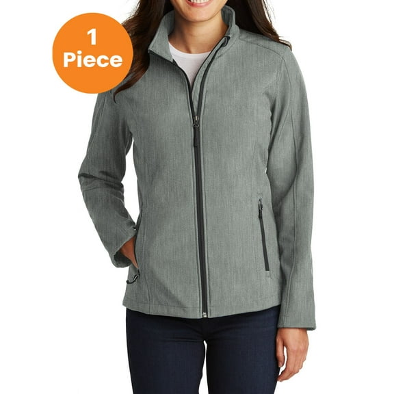 Port Authority L317 Ladies Core Soft Shell Jacket, Pearl Grey Heather, XS, Womens Hoodies