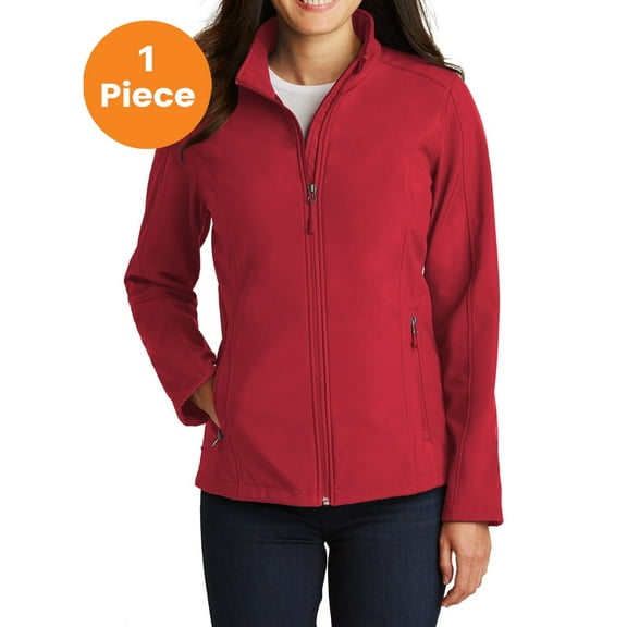 Port Authority L317 Ladies Core Soft Shell Jacket, Rich Red, S, Womens Fleece Jackets