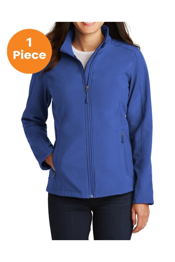 L317 Ladies Core Soft Shell Jacket, True Royal, M, Mens Fleece Jackets