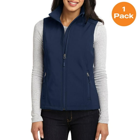 Port Authority L325 Ladies Core Soft Shell Vest , Dress Blue Navy, L, Womens Fleece Jackets