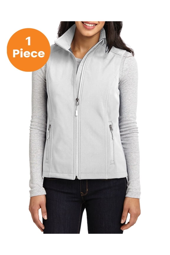 L325 Ladies Core Soft Shell Vest , Marshmallow, M, Womens Vests