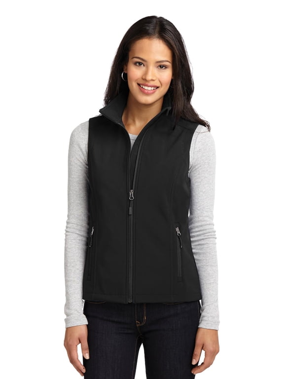 L325 Ladies Core Soft Shell Vest , Black, XS