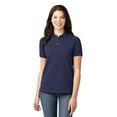 thumbnail image 1 of Port Authority L420 Ladies Heavyweight Cotton Pique Polo T-Shirt, Navy - Extra Small, 1 of 2