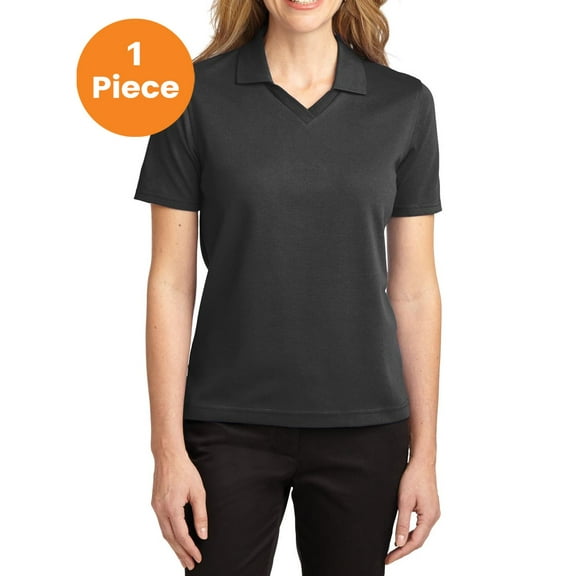 Port Authority L455 Ladies Rapid Dry Polo, Jet Black, XXL, Plus Size Tops