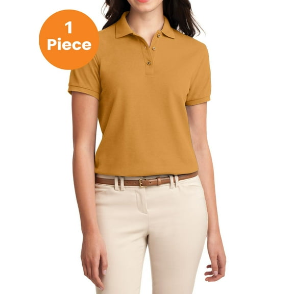 Port Authority L500 Ladies Silk Touch Polo, Gold, 6XL, Womens Polo Shirts
