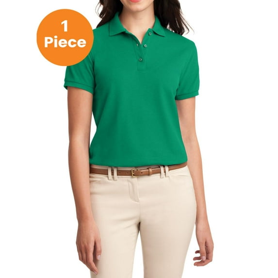 Port Authority L500 Ladies Silk Touch Polo, Kelly Green, 3XL, Big Girls Shirts & Blouses
