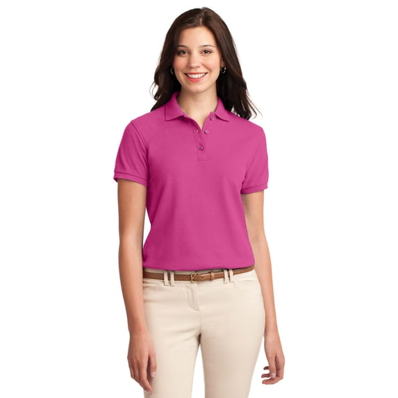 Port Authority L500 Ladies Silk Touch Polo Shirt - Tropical Pink - X-Large
