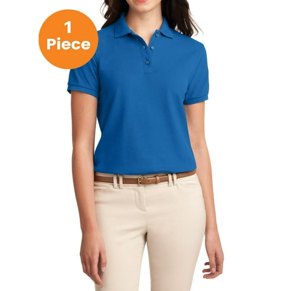 Port Authority L500 Ladies Silk Touch Polo, Strong Blue, 4XL, Womens Polo Shirts