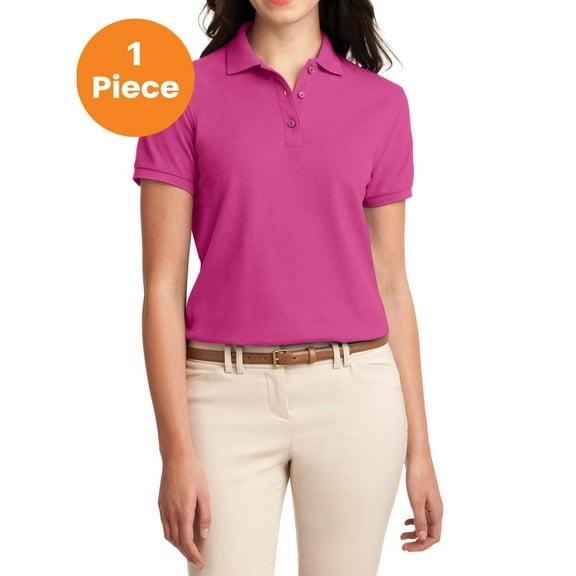Port Authority L500 Ladies Silk Touch Polo, Tropical Pink, 6XL, Womens Polo Shirts