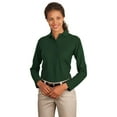 thumbnail image 1 of Port Authority L500LS Ladies Long Sleeve Polo Shirt - Dark Green - X-Large, 1 of 2