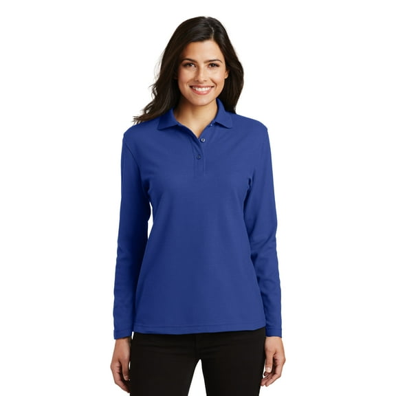 Port Authority L500LS Ladies Long Sleeve Silk Touch Polo , Womens Polo Shirts