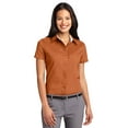 thumbnail image 1 of Port Authority L508 Ladies Short Sleeve Shirt - Texas Orange/Light Stone - Small, 1 of 2