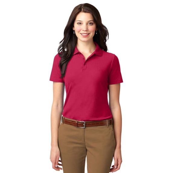 Port Authority L510 Ladies Stain-Resistant Polo Shirt - Red - Medium