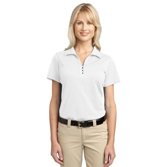 Port Authority L527 Ladies Tech Pique Polo Shirt - White - X-Large