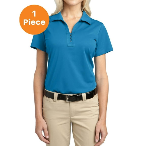 Port Authority L527 Ladies Tech Pique Polo, Vivid Blue, XS, Womens Tops