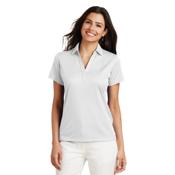 Port Authority L528 Ladies Performance Fine Jacquard Polo, Grey Smoke, 4XL, Womens Polo Shirts