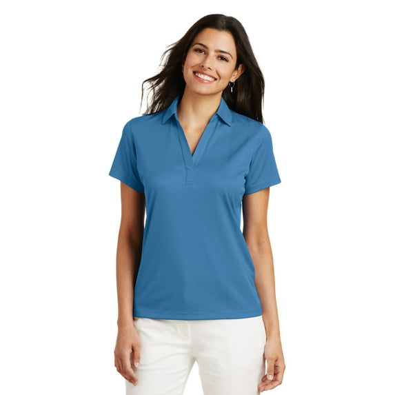 Port Authority L528 Ladies Performance Fine Jacquard Polo, Grey Smoke, 4XL, Womens Polo Shirts