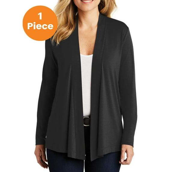 Port Authority L5430 Ladies Concept Knit Cardigan, Black, 3XL, Cardigans for Women