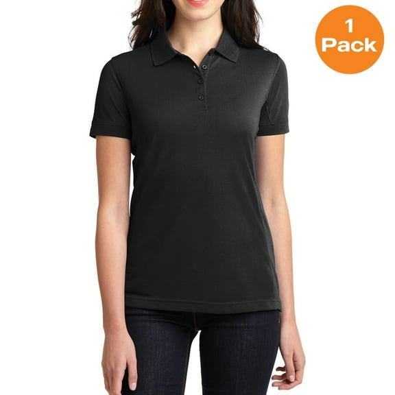 Port Authority L567 Ladies 5-in-1 Performance Pique Polo, Black, 4XL, Womens Activewear