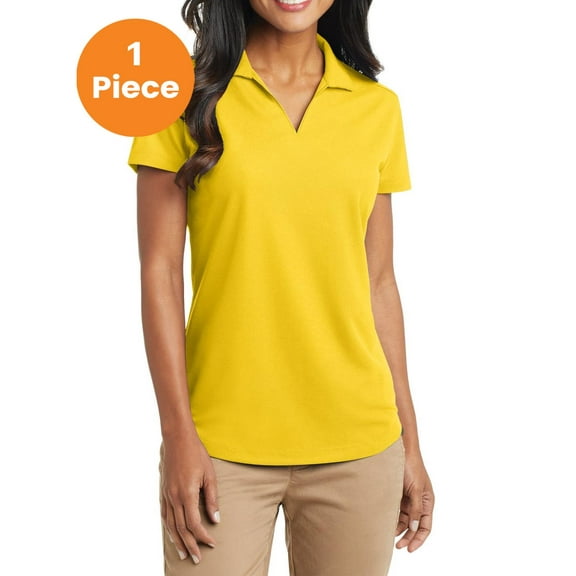 Port Authority L572 Ladies Dry Zone Grid Polo, Yellow, 4XL, Plus Size Tops