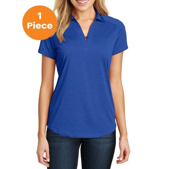 Port Authority L574 Ladies Digi Heather Performance Polo, True Royal, XXL, Womens Polo Shirts