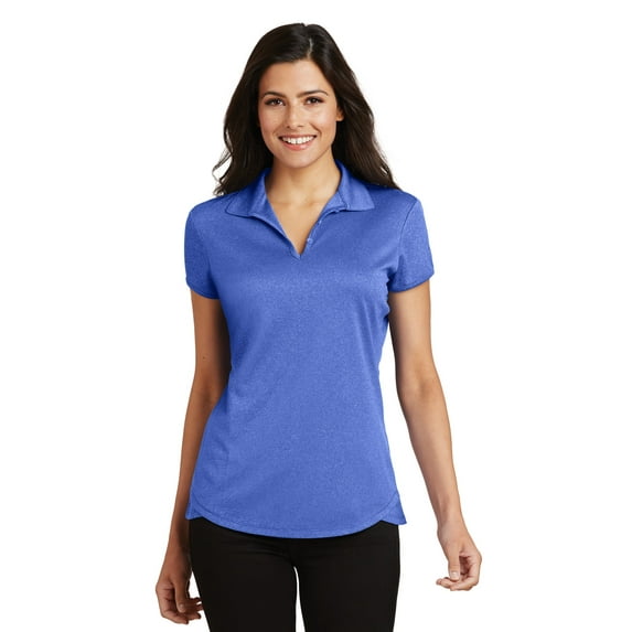 Port Authority L576 Ladies Trace Heather Polo, True Royal Blue Heather - Extra Small