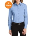 thumbnail image 1 of Port Authority L608 Ladies Long Sleeve Easy Care Shirt, Light Blue/Light Stone, S, Women'c Dress Shirt, 1 of 1