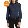 thumbnail image 1 of Port Authority L608 Ladies Long Sleeve Easy Care Shirt, Navy/Light Stone, XS, Women'c Dress Shirt, 1 of 1