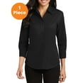 thumbnail image 1 of Port Authority L612 Ladies 3/4-Sleeve Easy Care Shirt, Black, XS, Womens Button Down Shirts, 1 of 1