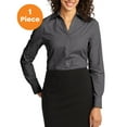 thumbnail image 1 of Port Authority L640 Ladies Crosshatch Easy Care Shirt , Soft Black, L, Mens Dress Shirts, 1 of 1