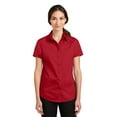 thumbnail image 1 of Port Authority Adult Female Women Plain Short Sleeves Shirt Rich Red Medium, 1 of 2