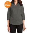 thumbnail image 1 of Port Authority L665 Ladies 3/4 Sleeve SuperPro Twill Shirt, Sterling Grey, S, Women'a Dress Shirt, 1 of 1