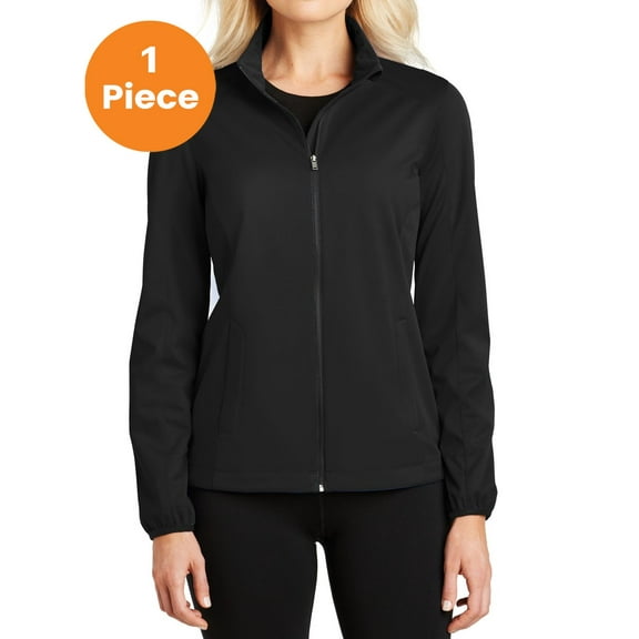 Port Authority L717 Ladies Active Soft Shell Jacket, Deep Black, XL, Womens Coats