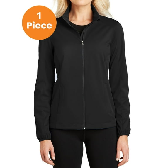 Port Authority L717 Ladies Active Soft Shell Jacket, Deep Black, XS, Womens Coats